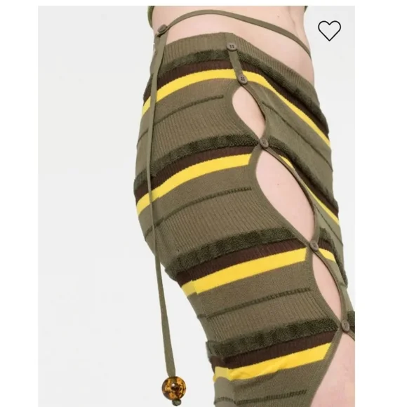 JACQUEMUS Green Concha Cutout Midi Skirt size 38 - Picture 5 of 14